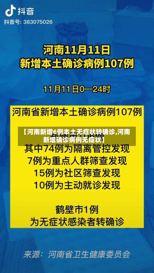 【河南新增6例本土无症状转确诊,河南新增确诊病例无症状】-第1张图片