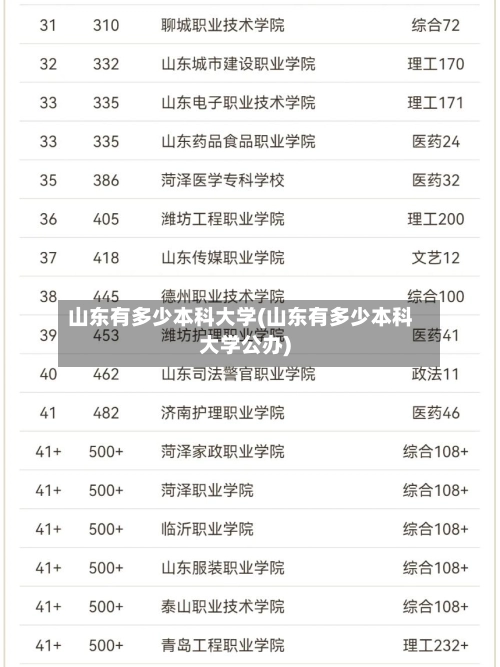 山东有多少本科大学(山东有多少本科大学公办)-第1张图片