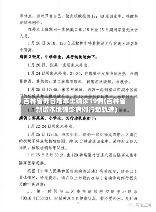 吉林省昨日增本土确诊19例(吉林省新增本地确诊病例行动轨迹)-第1张图片