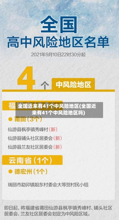 全国近来有41个中风险地区(全国近来有41个中风险地区吗)-第1张图片