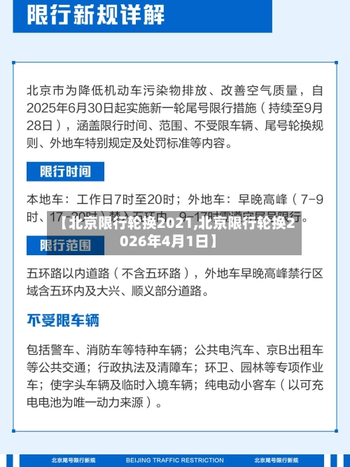 【北京限行轮换2021,北京限行轮换2026年4月1日】-第1张图片