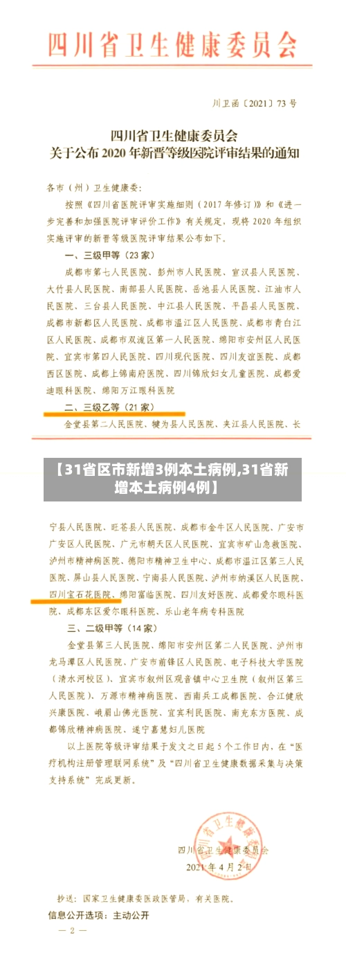 【31省区市新增3例本土病例,31省新增本土病例4例】-第1张图片