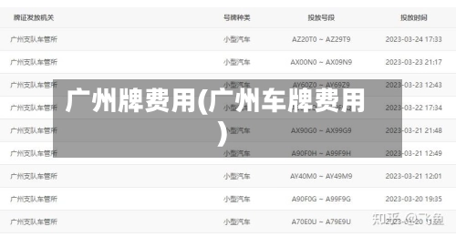 广州牌费用(广州车牌费用)-第1张图片