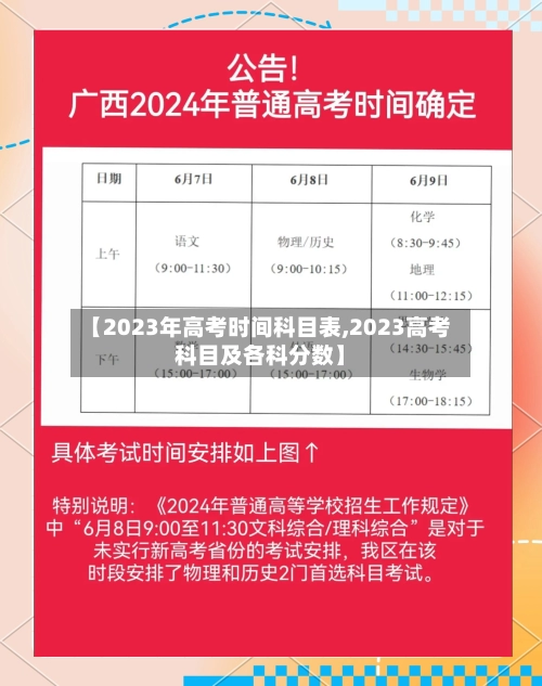 【2023年高考时间科目表,2023高考科目及各科分数】-第3张图片