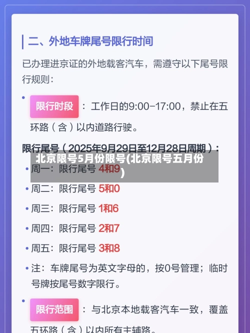北京限号5月份限号(北京限号五月份)-第1张图片