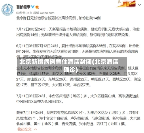 北京新增病例曾住酒店封闭(北京酒店确诊)-第1张图片