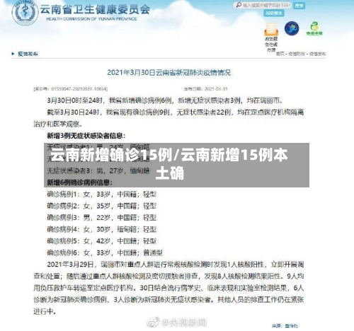 云南新增确诊15例/云南新增15例本土确-第1张图片