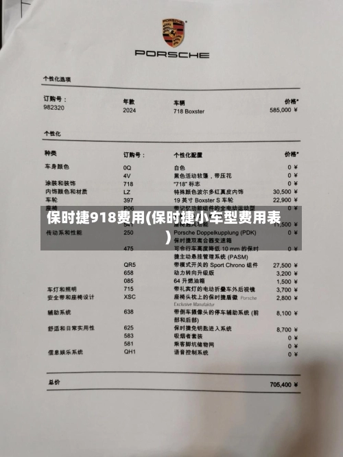 保时捷918费用(保时捷小车型费用表)-第1张图片