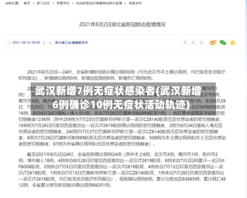 武汉新增7例无症状感染者(武汉新增6例确诊10例无症状活动轨迹)-第1张图片