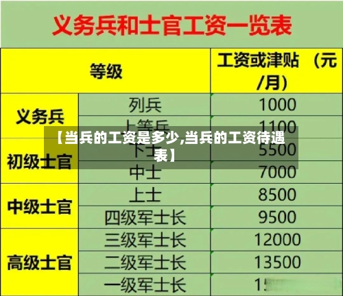 【当兵的工资是多少,当兵的工资待遇表】-第1张图片
