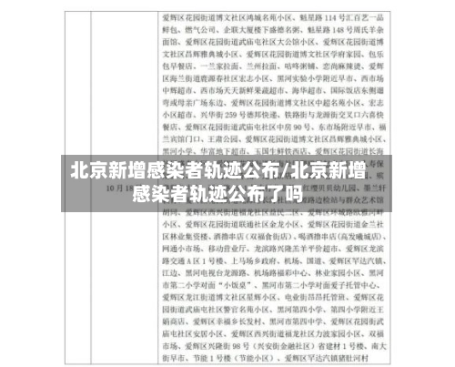 北京新增感染者轨迹公布/北京新增感染者轨迹公布了吗-第1张图片