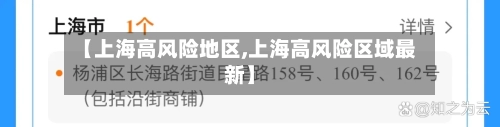 【上海高风险地区,上海高风险区域最新】-第1张图片