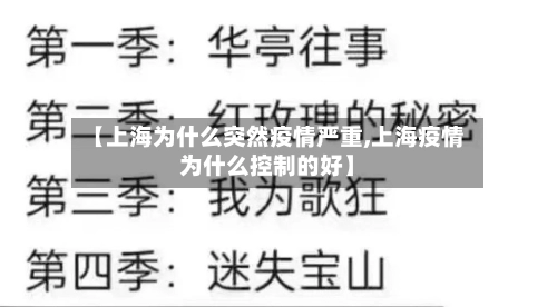 【上海为什么突然疫情严重,上海疫情为什么控制的好】-第1张图片