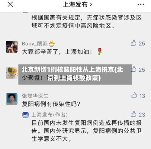 北京新增1例核酸阳性从上海抵京(北京到上海核酸政策)