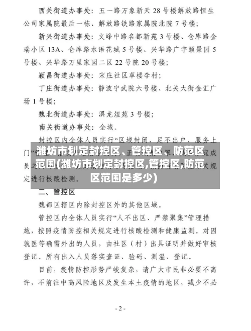 潍坊市划定封控区、管控区、防范区范围(潍坊市划定封控区,管控区,防范区范围是多少)-第1张图片