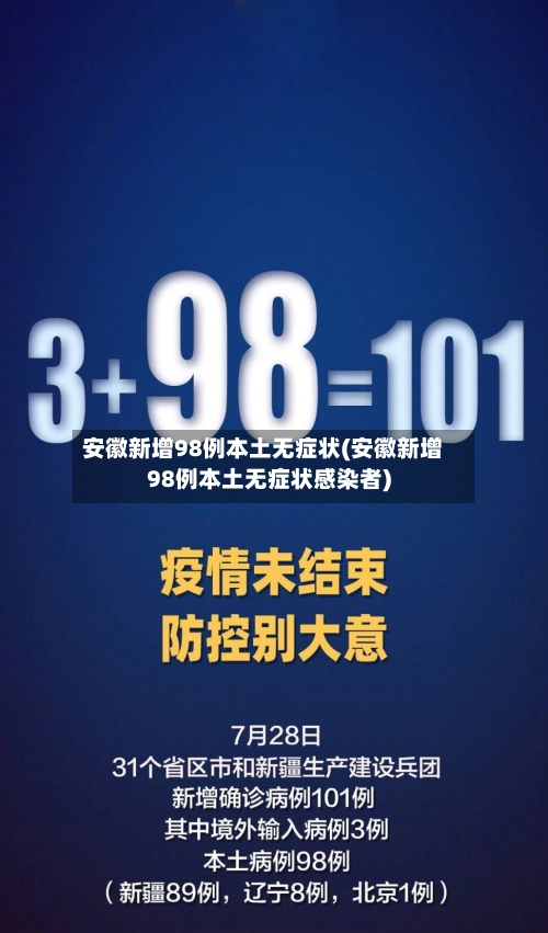 安徽新增98例本土无症状(安徽新增98例本土无症状感染者)