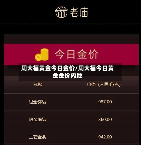 周大福黄金今日金价/周大福今日黄金金价内地-第1张图片
