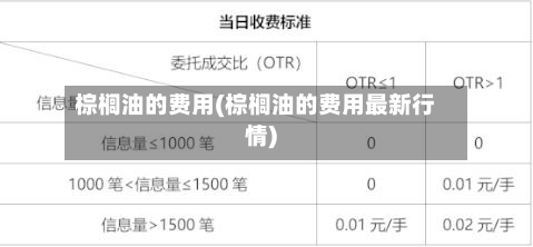 棕榈油的费用(棕榈油的费用最新行情)-第3张图片